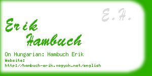 erik hambuch business card